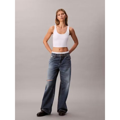 Baggy 低腰破洞牛仔裤