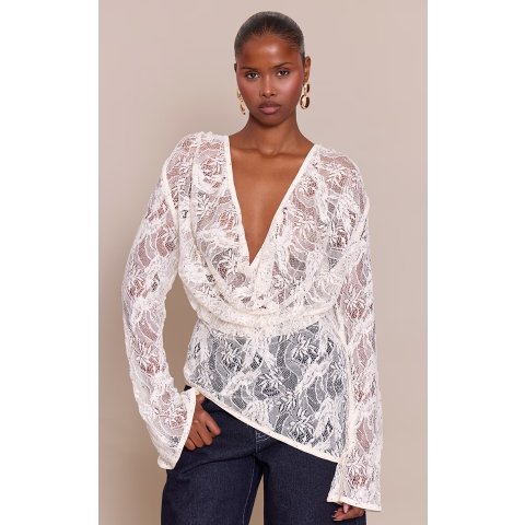 PrettyLittleThing亮片蕾丝上衣