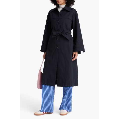 GanniSeersucker 条纹棉混纺外套