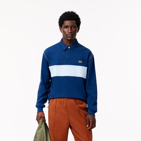 Relaxed Fit 拼色长袖POLO衫