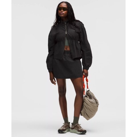 Crinkle 高腰尼龙迷你裙