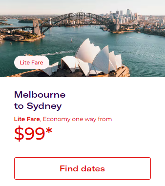 墨尔本-悉尼特价机票