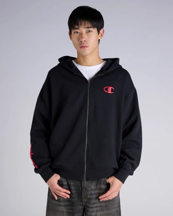 Puff Script 连帽拉链卫衣