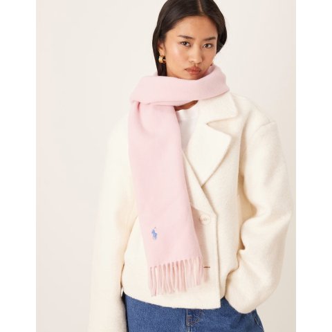 粉色羊毛围巾
