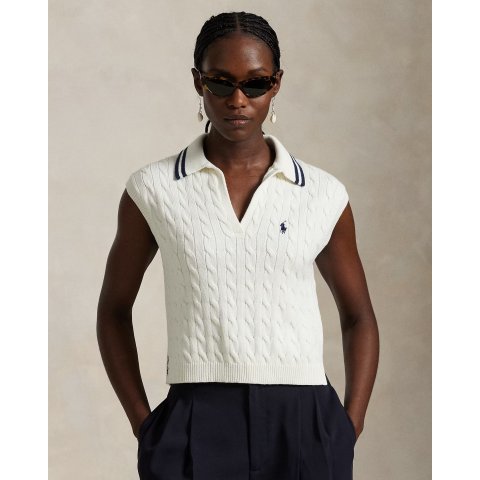 针织无袖POLO衫