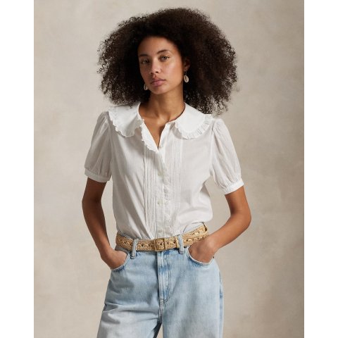 CottonVoile荷叶边上衣