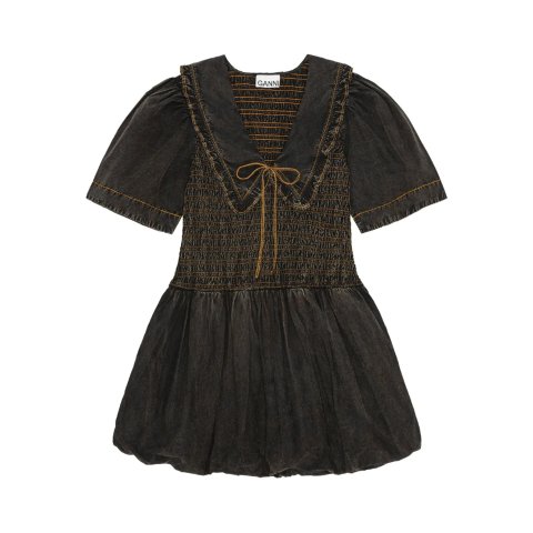 Smocked 泡泡袖连衣裙