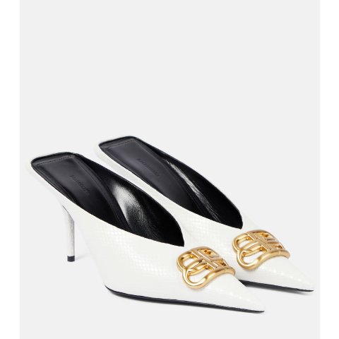 BalenciagaSquare Knife 皮革穆勒鞋