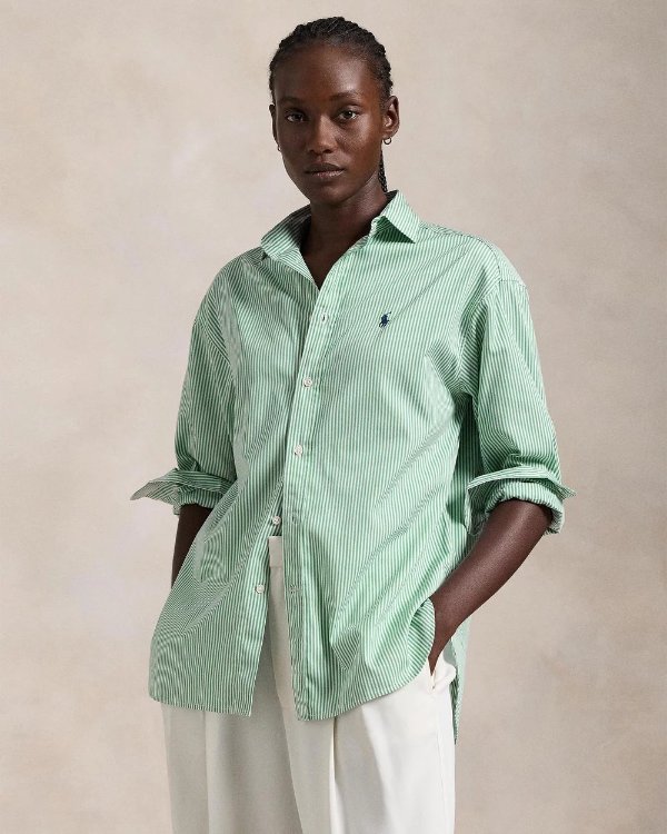 Relaxed Fit 条纹棉衬衫