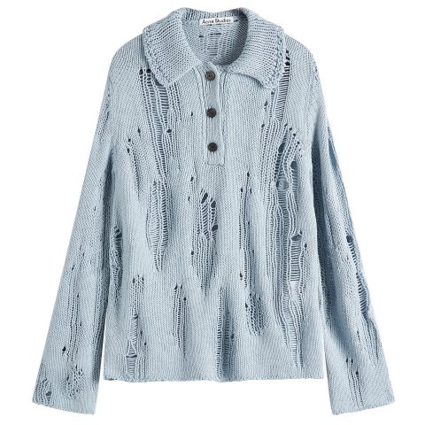 Acne Studios Kummer 蓝色破洞针织衫
