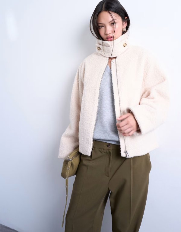  Boucle 短外套 奶油色