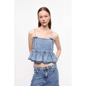 Ganni Blue 牛仔背带上衣