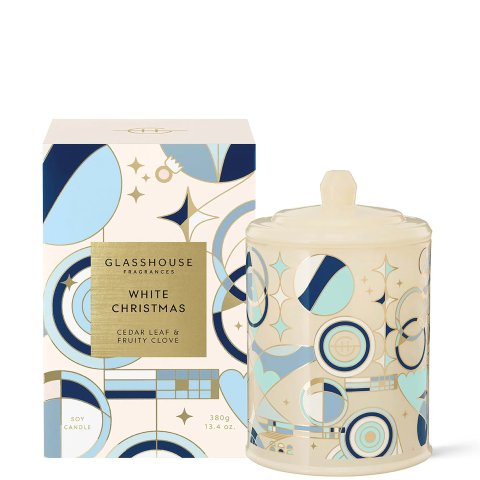 Glasshouse Fragrances白色款圣诞香薰蜡烛 380g