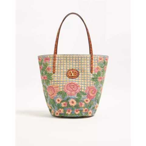 Garavani Panier De Fleurs 中号刺绣购物袋
