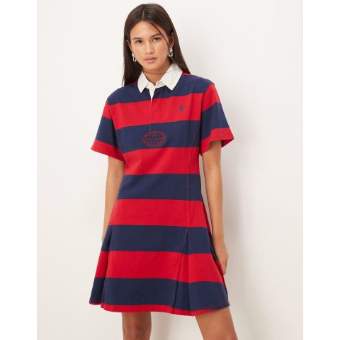  条纹短袖连衣裙