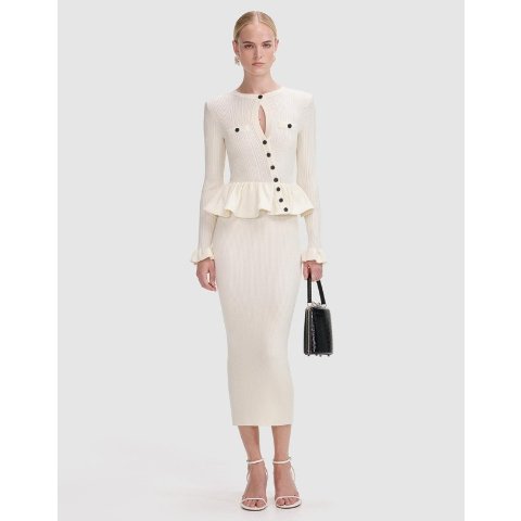 Asymmetric 针织中长裙