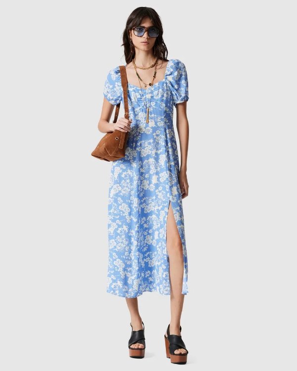 Flowy Puff 长袖中长裙