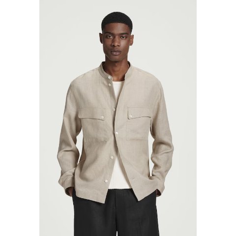 COS亚麻立领衬衫