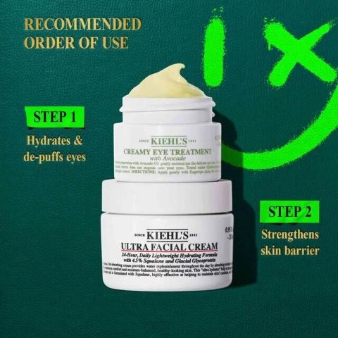 Kiehl s高保湿面霜+牛油果眼霜套装