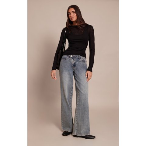 PrettyLittleThing宽腿牛仔裤