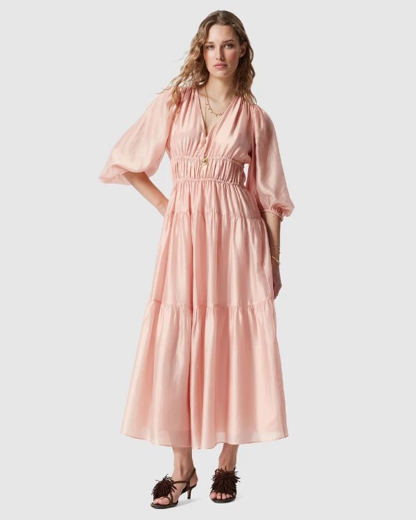 Tiered 拼接中长裙