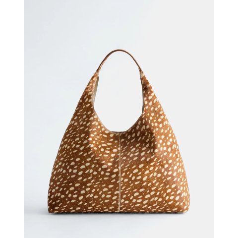 Deer-Print 皮革托特包