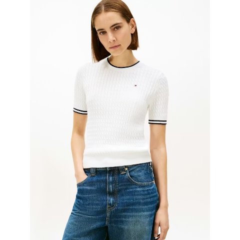 Cable Knit 短袖针织衫