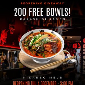 墨尔本鬼金棒重新开业🎉 200份拉面免费送