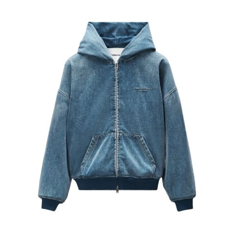 Alexander Wang牛仔连帽拉链夹克