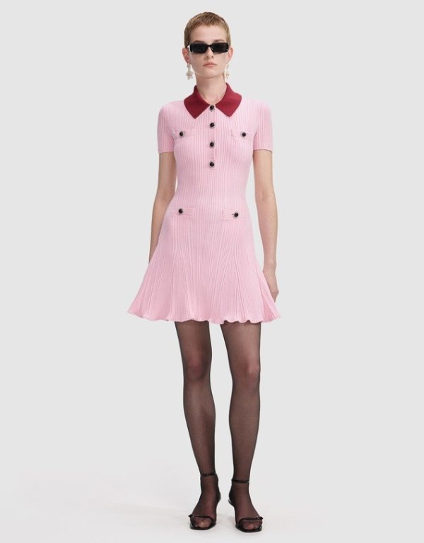 Contrast 撞色针织连衣裙