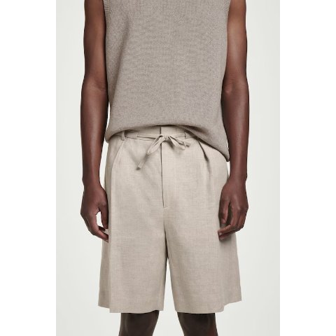 COS亚麻抽绳短裤