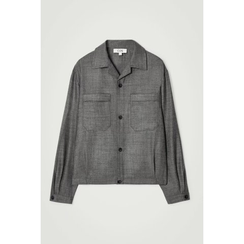 COS羊毛法兰绒衬衫