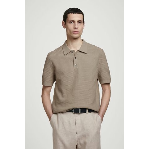 COS棉质针织纹理Polo衫