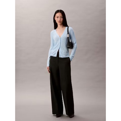 Shiny 罗纹针织开衫