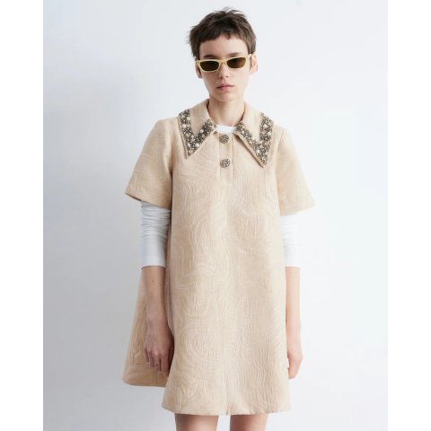 Jacquard 短袖连衣裙