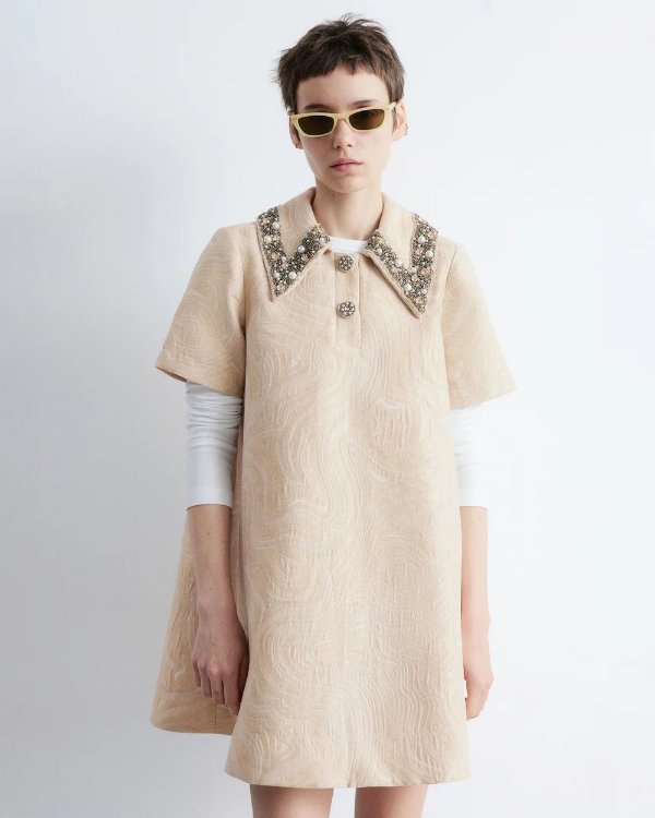 Jacquard 短袖连衣裙