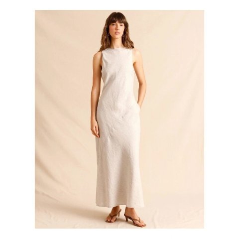 中长连衣裙 燕麦色