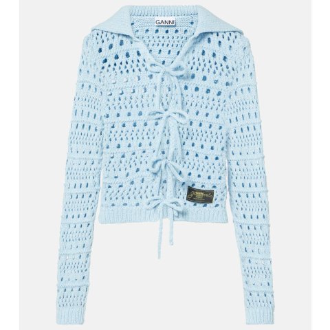 Open-knit 开衫 棉混纺