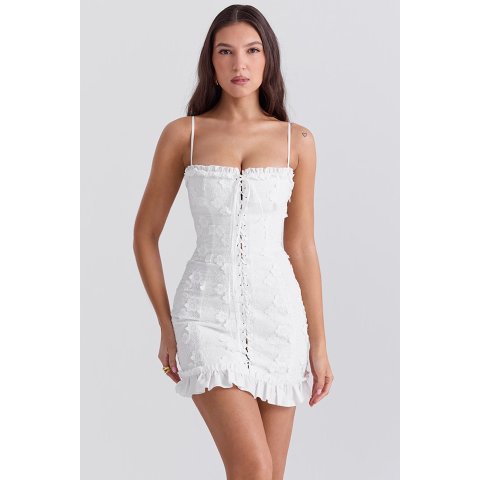 Cotton 镂空连衣裙 白色