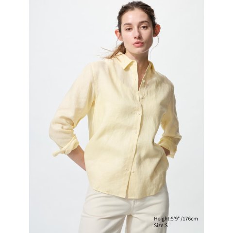 Uniqlo长袖衬衫 女士亚麻