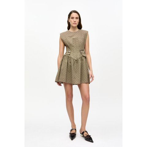 Flock 棕色束身迷你裙