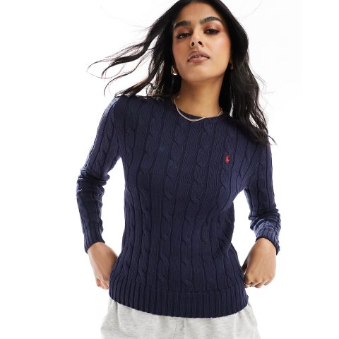 粗针织毛衣 藏青色