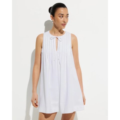 Shannon 棉麻混纺迷你连衣裙