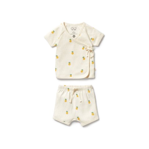 Piney Pals 有机棉点状开襟服套装