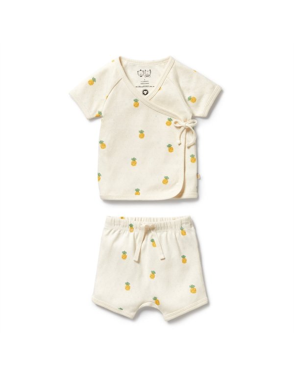 Piney Pals 有机棉点状开襟服套装