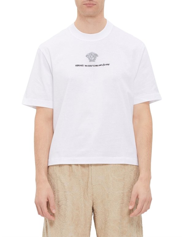 Medusa 刺绣T恤 白色