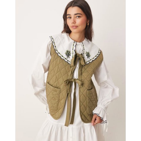  绑带马甲 橄榄绿