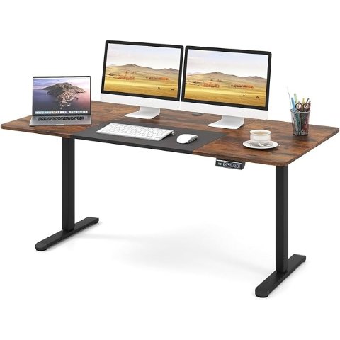 Giantex 电动升降桌 140x70cm 树皮棕