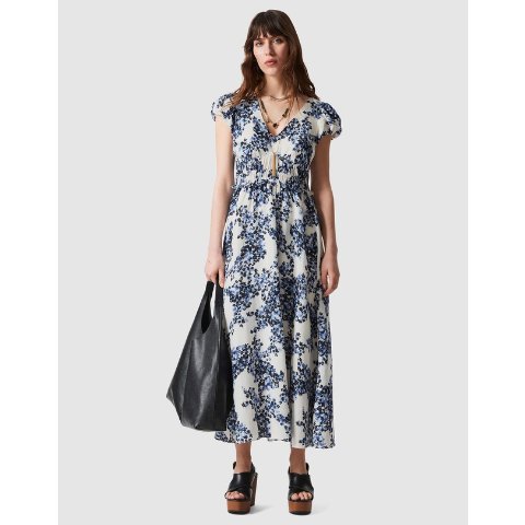 Bubble-Sleeve 中长连衣裙