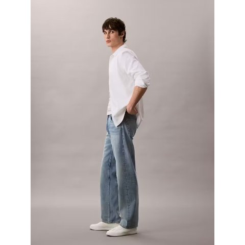 90s 直筒牛仔裤 蓝色